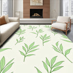 Green Leafy Botanical Pattern Rug