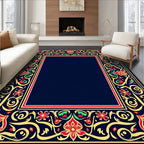 Ornate Floral Border Design Rug