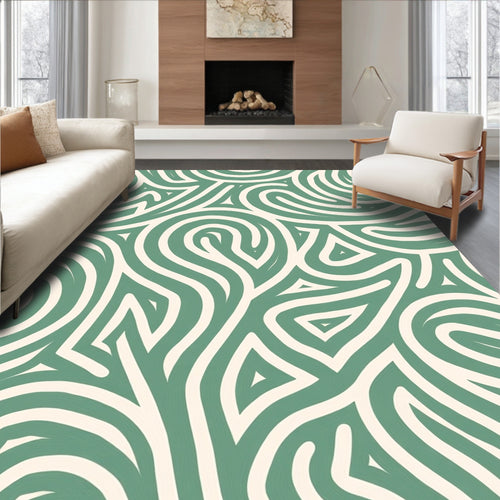 Abstract Curving Lines Pattern Rug