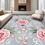 Pink Roses Decorative Pattern Rug