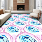 Playful Swirls Pink Blue Pastel Rug