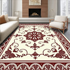 Elaborate Floral Bordered Medallion Rug