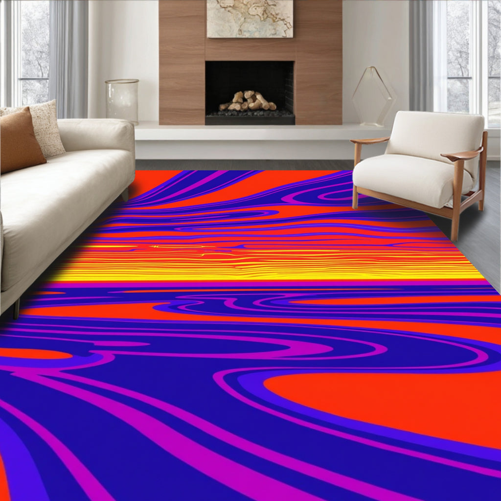 Vibrant Swirling Abstract Pattern Rug