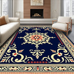 Navy Red Gold Medallion Classic Rug