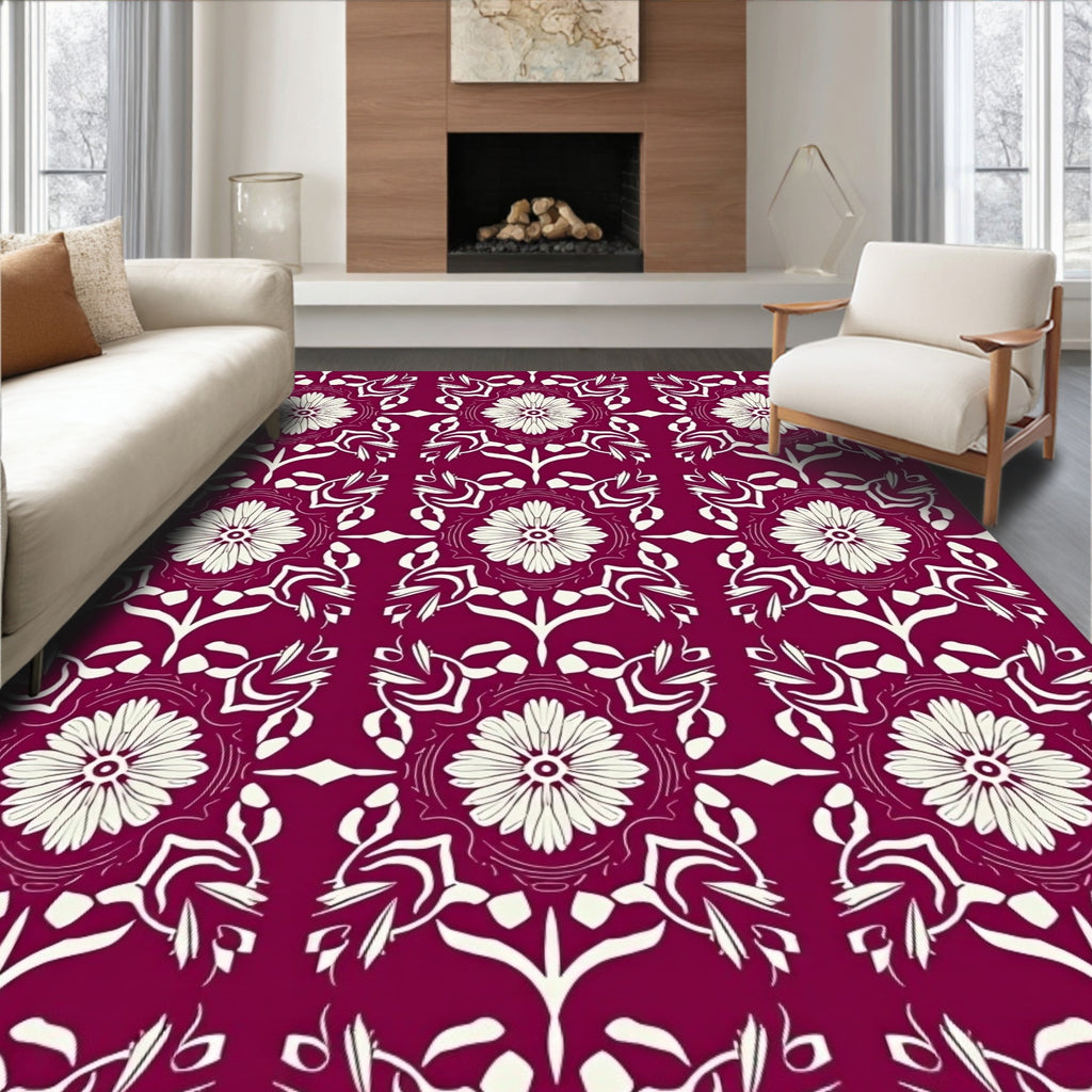 Fleurs Stylises Pattern Rug