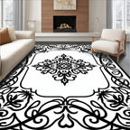 Intricate Floral Scrollwork Design Rug