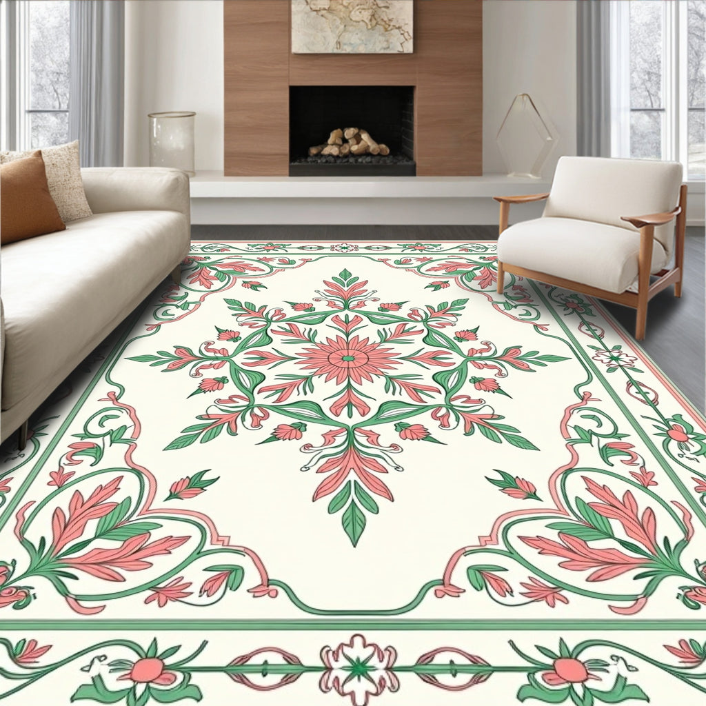 Floral Vines Centerpiece Design Rug