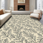 Botanical Outline Foliage Pattern Rug