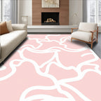 Soft Pink Outline Abstract Pattern Rug