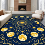 Celestial Moon Sun Motif Rug