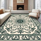 Ornate Floral Sunburst Pattern Rug