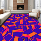 Bold Abstract Geometric Collage Design Rug