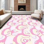 Abstract Swirls Pastel Waves Rug