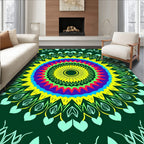 Vibrant Geometric Mandala Style Rug