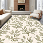 Botanical Branches Leaves Pattern Rug