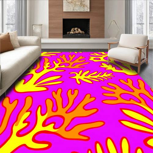 Abstract Coral Branch Pattern Rug
