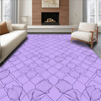 Lilac Floral Lattice Print Design Rug