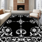 Classic White Floral Intricate Scroll Rug