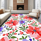 Pink And Purple Floral Pattern Rug