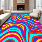 Vibrant Swirling Color Wave Pattern Rug