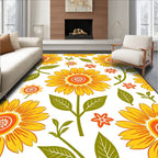 Bold Floral Sunburst Pattern Rug