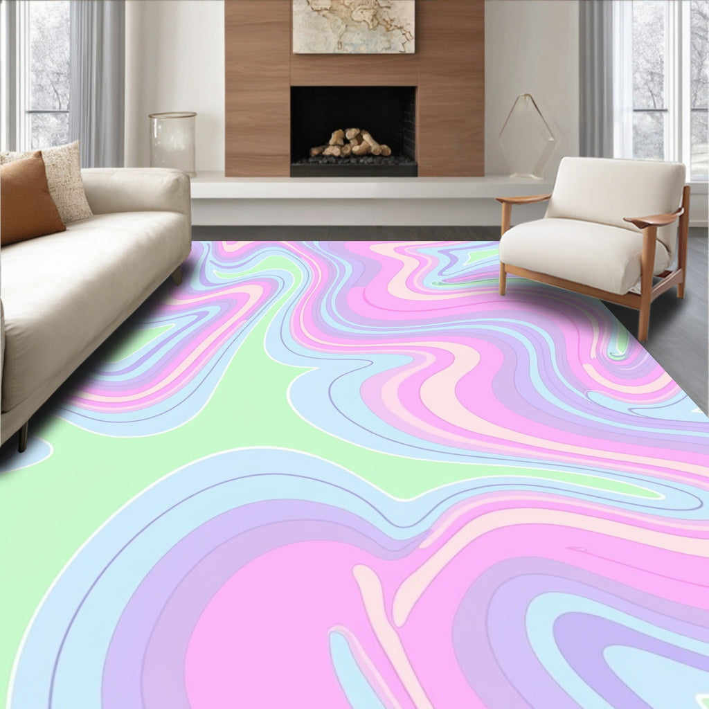 Pastel Swirl Pattern Rug