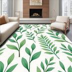 Spring Green Leafy Branch Pattern Rug