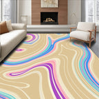 Swirling Pastel Wave Pattern Rug