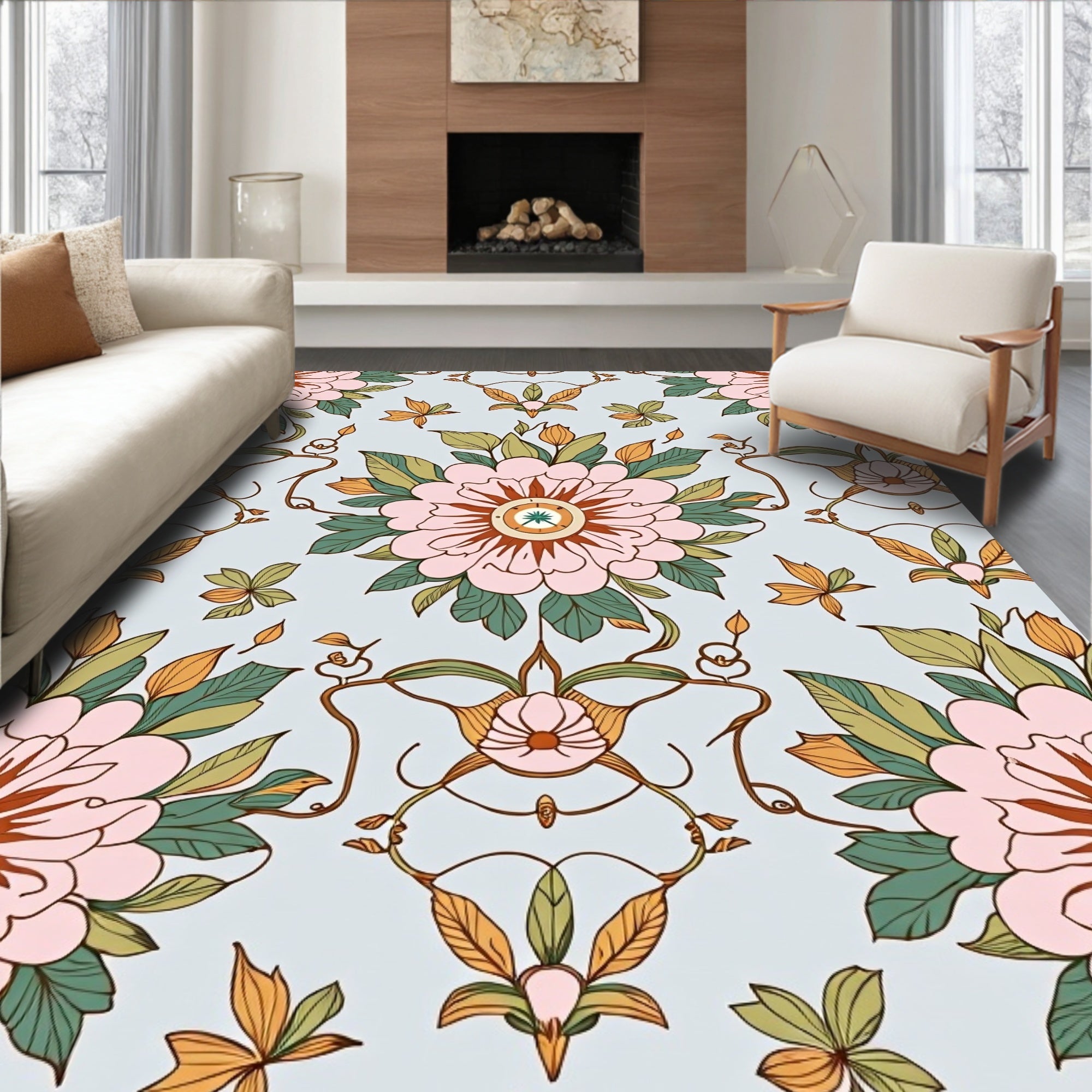 Vintage Floral Pattern Delight Rug