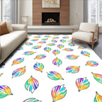 Colorful Abstract Leafy Pattern Rug