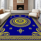 Royal Blue Yellow Sunburst Mandela Rug