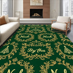 Emerald Gold Noel Wreath Medallion Rug