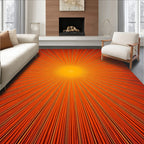 Radiant Sunburst Orange Rug Pattern Rug