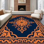 Orangish Floral Intricate Pattern Rug