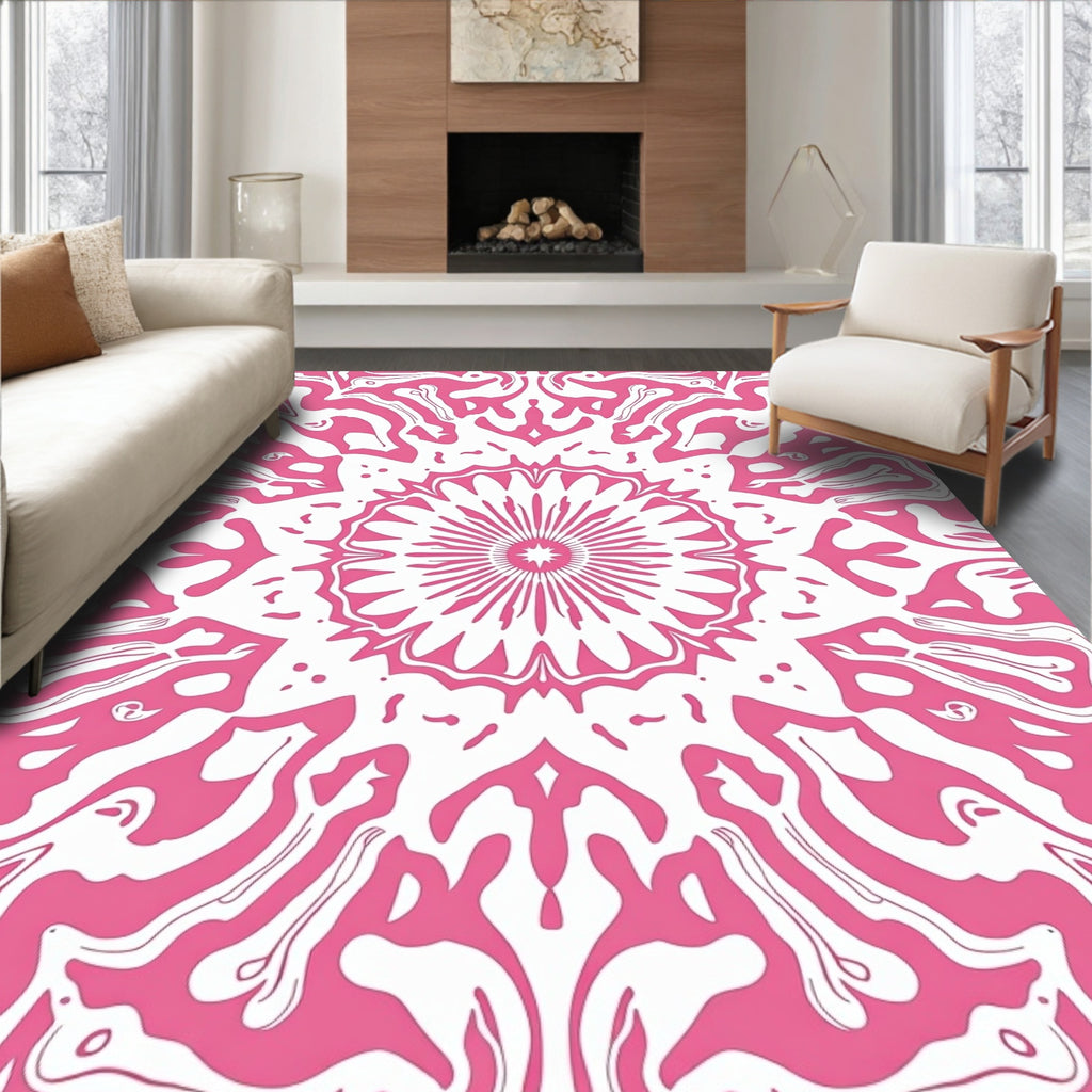 Pink Abstract Mandalas Rug