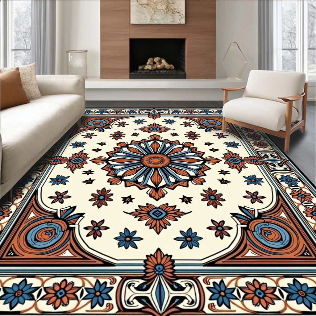 Intricate Floral Medallion Pattern Rug