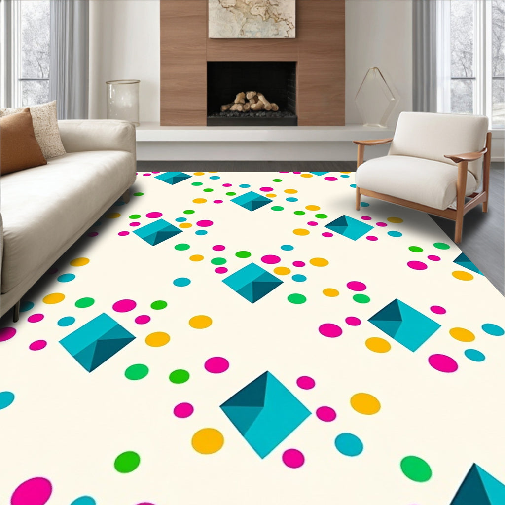 Bright Diamond Dot Pattern Rug