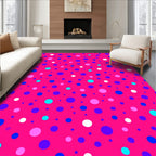 Vibrant Pink Polka Dot Pattern Rug