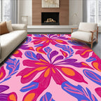 Vibrant Abstract Floral Tropical Design Rug
