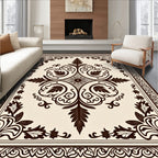 Classic Floral Scrollwork Damask Pattern Rug