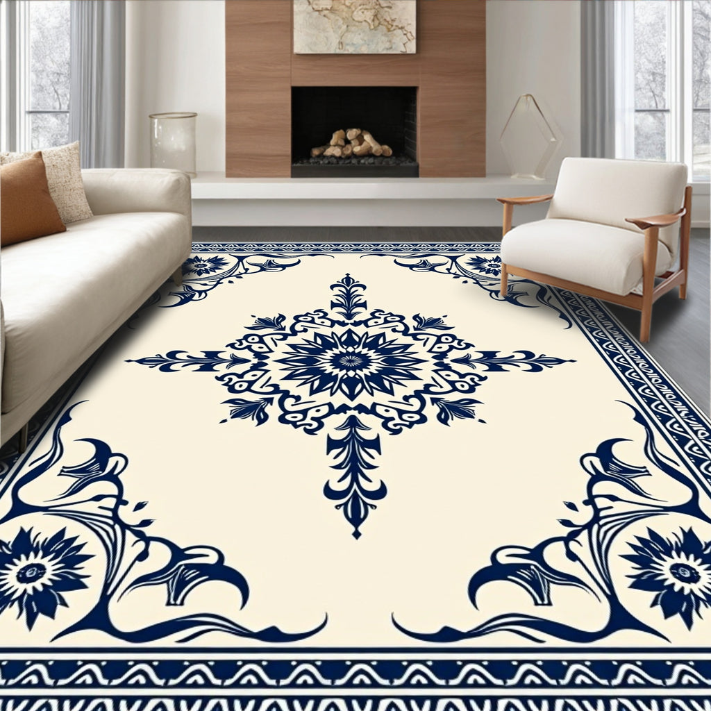 Classic Floral Mandala Border Rug