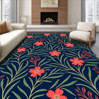 Red Floral Vine Pattern Rug