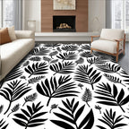 Bold Leaf Pattern Print Design Rug