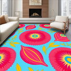 Vibrant Floral Leaf Pattern Rug