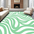 Abstract Mint Green Swirls Pattern Rug
