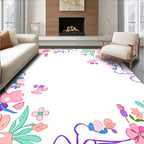 Whimsical Floral Vines Petals Design Rug