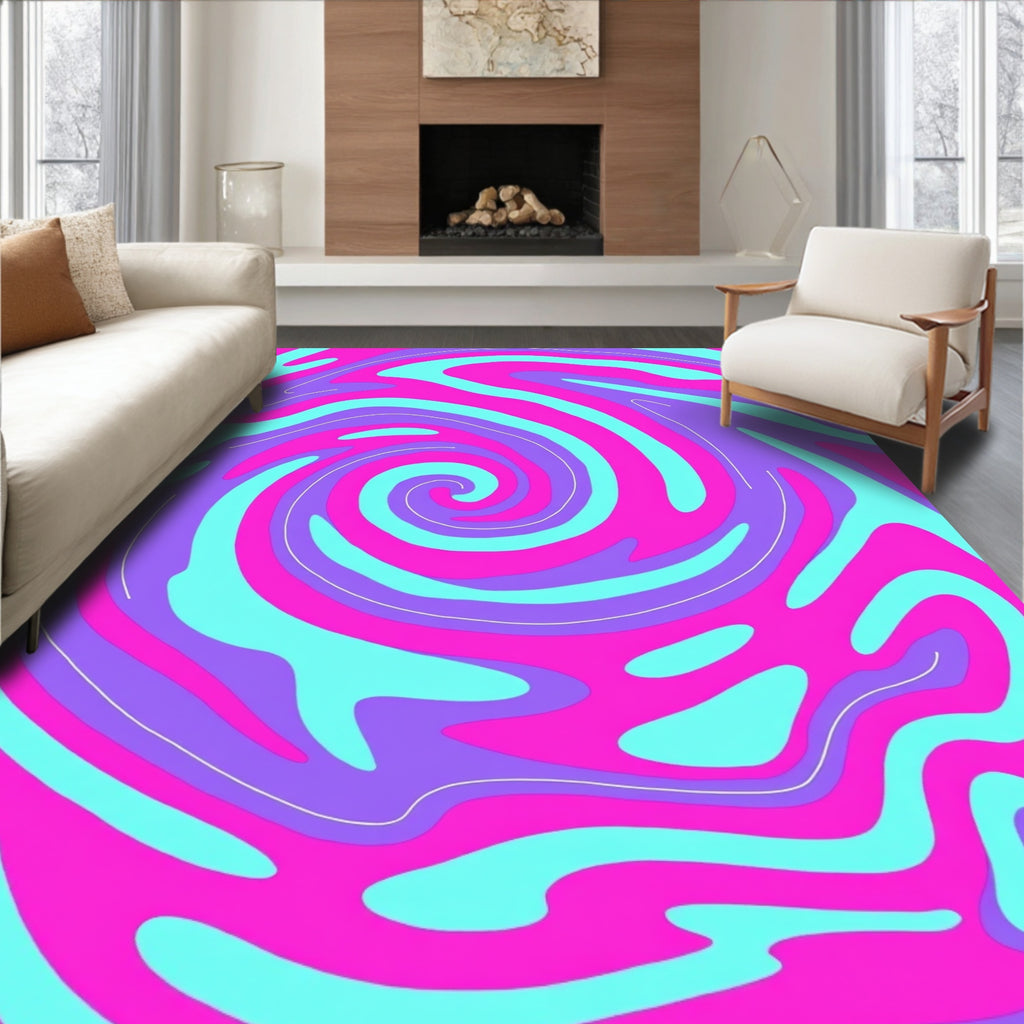 Bold Swirl Pattern Textile Design Rug