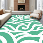 Teal Wave Motion Pattern Rug