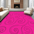 Vivid Pink Swirl Pattern Rug