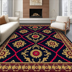 Crimson Gold Medallion Classic Pattern Rug
